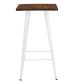 Mesa TOL EK WOOD Alta de Acero Blanca con Tapa de Madera 60 x 60 cm
