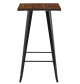 Mesa TOL EK WOOD Alta de Acero Negra con Tapa de Madera 60 x 60 cm
