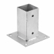 Soporte MADERLAND para poste de madera 7 x 7 cm en acero galvanizado con pletina de anclaje
