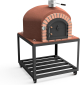 Horno de Leña Exterior de Obra Modelo GRAN CANÁRIA (Burdeos - 120 x 120 x 170 cm) – Aislado con Corcho y 3 Mantas Cerámicas - REF M00409