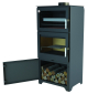 BRONPI - Estufa de Leña con Horno y Leñero Incluido Modelo MURANO-L de 14 kW