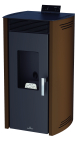 BRONPI - TermoEstufa de Pellets Color Moka Modelo NOA-H-MO de 16 kW