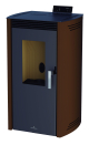 BRONPI - Estufa de Pellets Color Moka Modelo NOA-MO de 12 kW