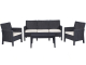 Set ADRIÁTICO 2 sillones + sofá 3 plazas + mesa polipropileno antracita cojines incluidos 66 x 172 x 80 cm