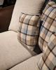 Set de sofás de diseño CAMBRIDGE 3 + 2 plazas tejido combinado marrón con beige 86 x 210 x 74 cm