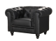 Sillón de diseño modelo CHESTER tapizado en similpiel negra 72 x 105 x 71 cm