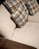 Sofá de diseño modelo CAMBRIDGE 3 plazas tejido combinado marrón con beige 86 x 210 x 74 cm