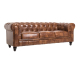 Sofá de diseño modelo CHESTER 3 plazas tapizado en similpiel cuero viejo 72 x 203 x 71 cm
