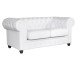 Sofá de diseño modelo CHESTER NEW 2 plazas tapizado en similpiel blanca 86 x 157 x 69 cm