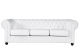 Sofá de diseño modelo CHESTER NEW 3 plazas tapizado en similpiel blanca 80 x 205 x 68 cm