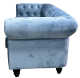 Sofá de diseño modelo CHESTER PREMIUM 2 plazas tapizado en velvet dusky azul 77 x 150 x 70 cm