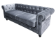 Sofá de diseño modelo CHESTER PREMIUM 3 plazas tapizado en velvet gris 77 x 198 x 70 cm