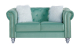 Sofá de diseño modelo CHESTER STYLE 2 plazas tapizado en velvet verde agua 87 x 154 x 79 cm