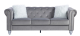 Sofá de diseño modelo CHESTER STYLE 3 plazas tapizado en velvet gris 87 x 208 x 79 cm