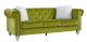 Sofá de diseño modelo CHESTER STYLE 3 plazas tapizado en velvet verde 87 x 208 x 79 cm