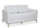 Sofá de diseño modelo FLOR (T) 2 plazas tapizado en similpiel blanca 80 x 143 x 80 cm