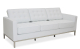 Sofá de diseño modelo FLOR (T) 3 plazas tapizado en similpiel blanca 81 x 205 x 80 cm