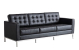 Sofá de diseño modelo FLOR (T) 3 plazas tapizado en similpiel negra 81 x 205 x 80 cm