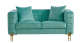 Sofá de diseño modelo LARIOS 2 plazas tejido velvet verde agua 84 x 157 x 71 cm