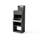 TUOZI - Barbacoa de Obra Prefabricada para Leña y Carbón Modelo Black Venit Plus Hotte 78 Inox (Hormigón texturizado - 78 x 47 x 197 cm) REF: T02096